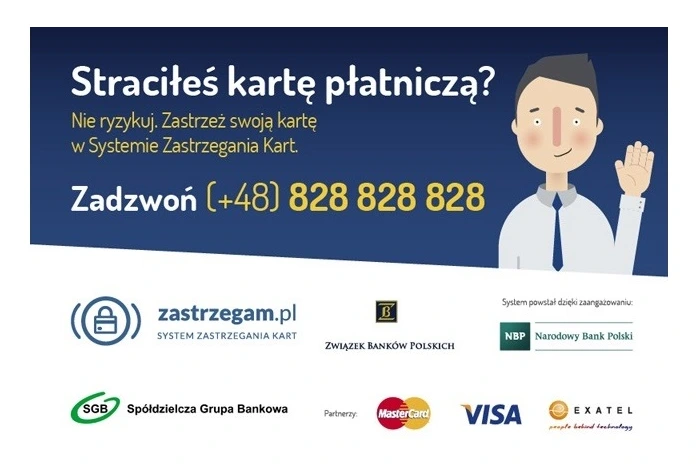 Straciłeś kartę płatniczą? Zadzwoń: +48 828 828 828